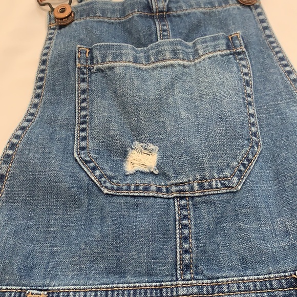 Forever 21 Distressed Jean Overall Shorts Size S - Picture 5 of 10